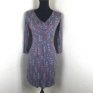 Boden Grey Polka Dot Gathered Band Tunic Sz 4